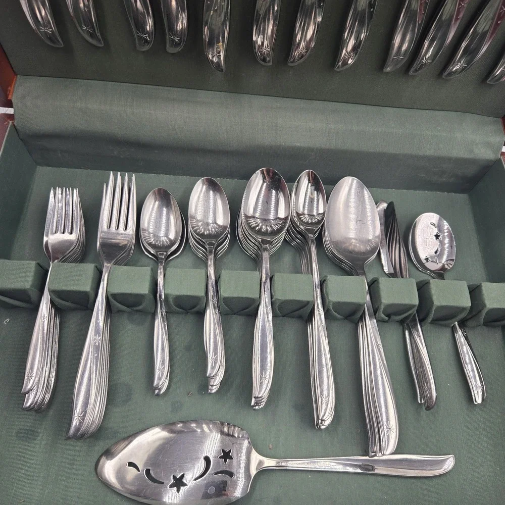 Vtg Oneida Flatware Set Community Twin Star MCM 12 Settings + Rare Serving 88pc!